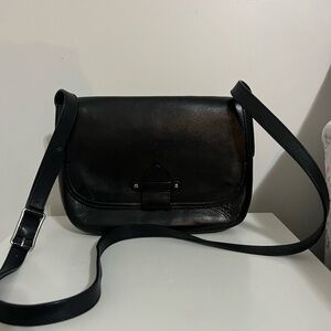 FRYE Olivia Black Leather Crossbody Bag Purse
